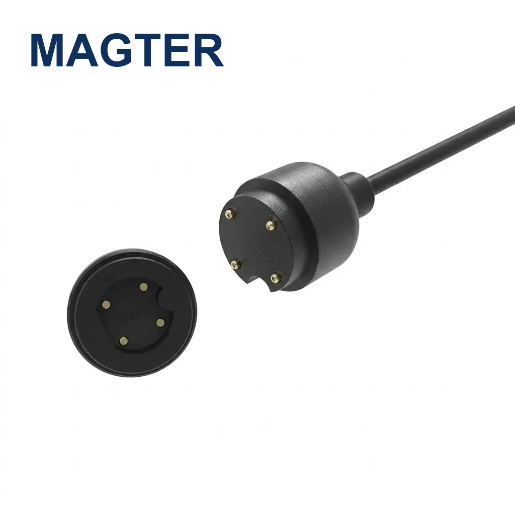 Four-pin round magnetic charging cable assembly