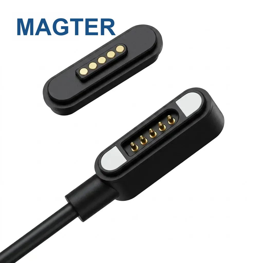The magnetic cable charges but the device is not detected: check four signal chains