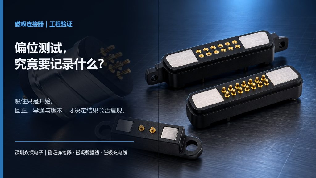 深圳永探电子Pogo-pin磁吸连接器偏位测试与吸附回正记录方法