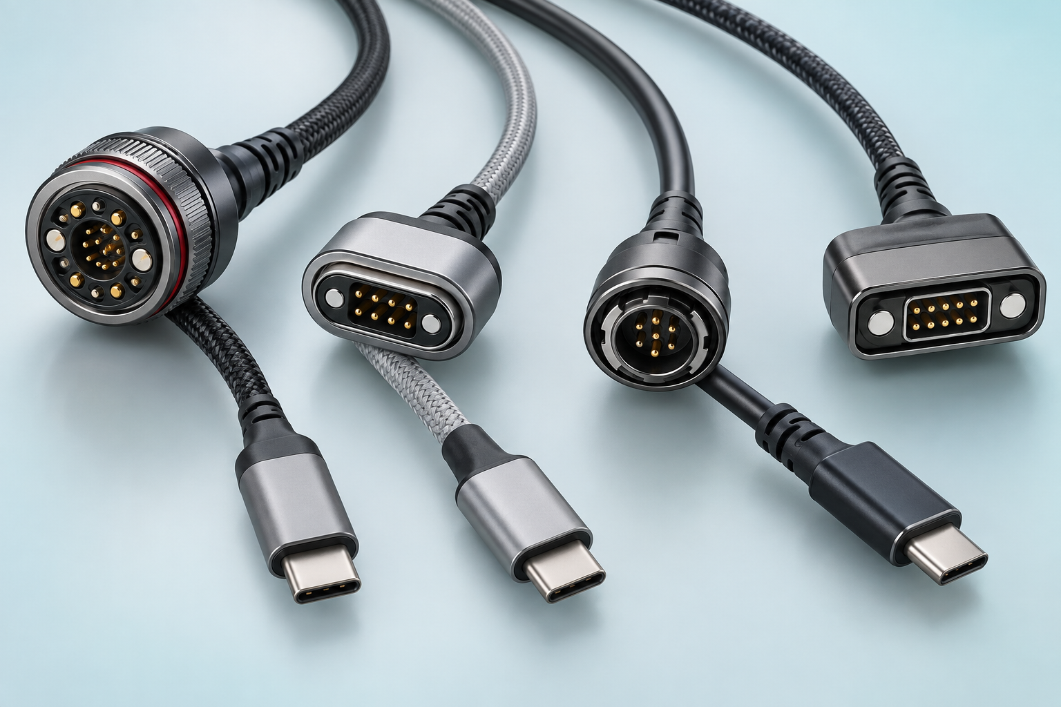 Magnetic data cable collection for charging and signal transmission
