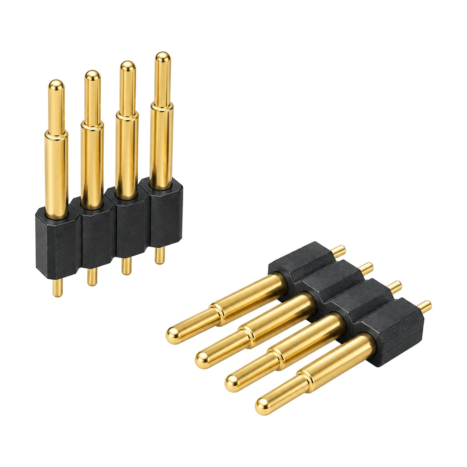Custom 4-Pin 2.54 mm DIP Through-Hole Pogo Pin Connector, 3 A / DC 12V – YT-PPC-002